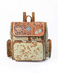Ohlay Western Cowhide Leather Backpack for Women, Hand Tooled Genuine Leather Travel Bag
