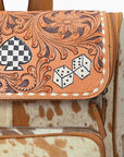 Ohlay Western Cowhide Leather Backpack for Women, Hand Tooled Genuine Leather Travel Bag