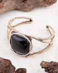 Onyx Mixed Metal Golden Cuff Bracelet