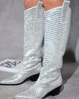 Blazing Boots - Blue or Silver -  Cowgirl Sparkle Holiday Western