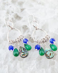 Peacock Abalone Drop Earrings