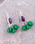 Peacock Purple Agate Drop Earrings