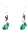 Peacock Purple Agate Drop Earrings