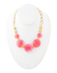 Peony Fuchsia Pink Agate Statement Necklace
