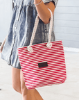 Striped Canvas Tote Bag