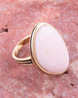 Pink Opal Golden Statement Ring