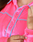 POP PINK VELVET PERFORMANCE RODEO SHIRT