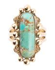 Plateau Blue Turquoise and Golden Ring