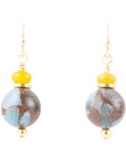 Prairie Quartz and Jade Drop Earrings