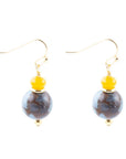 Prairie Quartz and Jade Drop Earrings