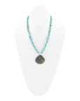 Pueblo Blue Turquoise Magnesite and Jasper Sterling Silver Necklace