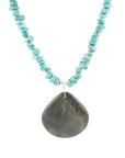Pueblo Blue Turquoise Magnesite and Jasper Sterling Silver Necklace