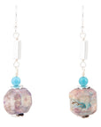 Purple Agate Chucky Sterling Silver Drop Earrings