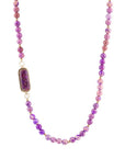 Purple Turquoise Linked Golden Necklace