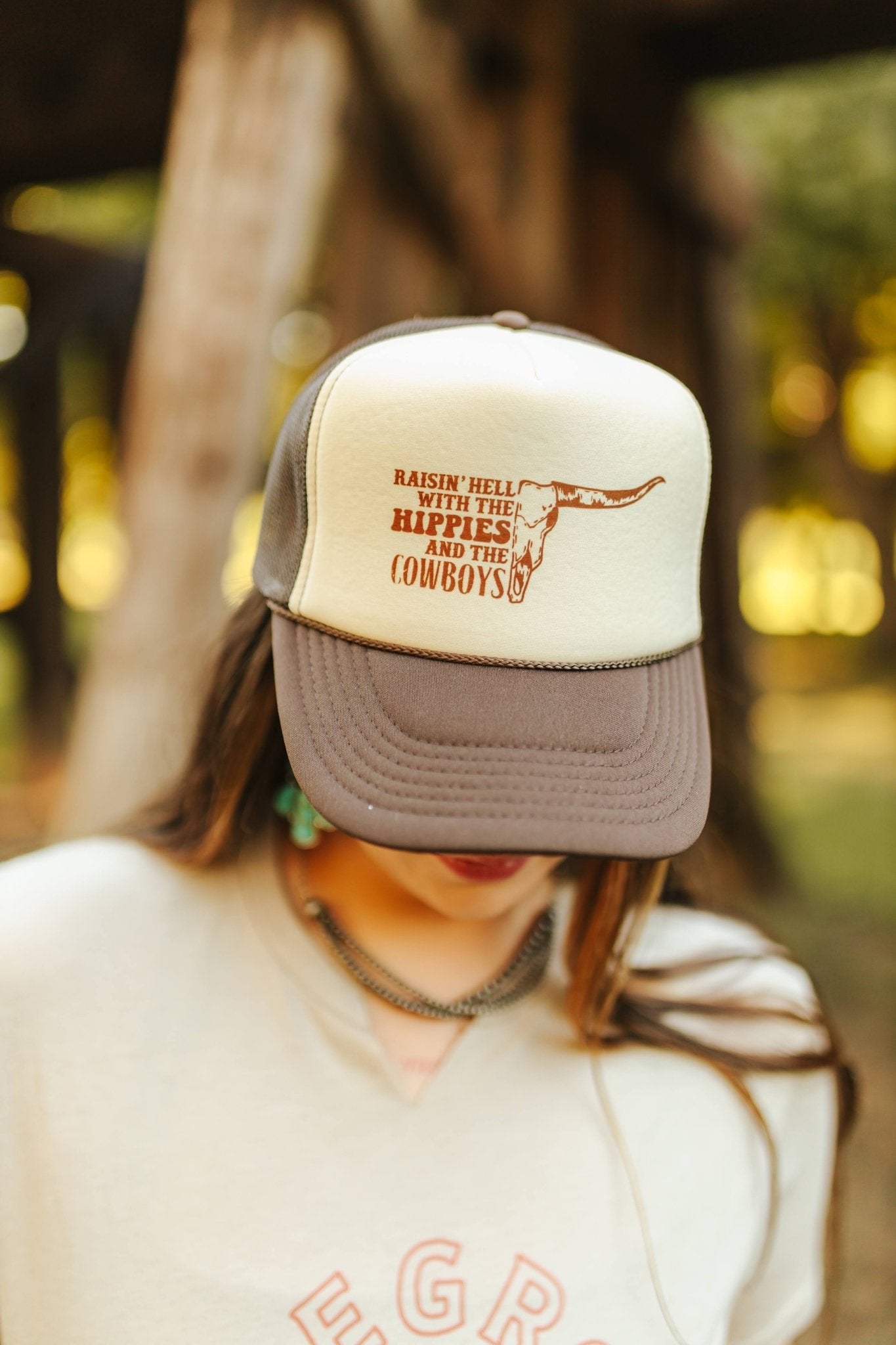 Raisin' Hell With Hippies &amp; Cowboys Trucker Hat