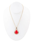 Red Howlite Teardrop Pendant Necklace