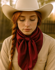 35X35" Burgundy Jacquard Wild Rag / Scarf WR4046X