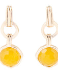 River Rocks Yellow Quartz and Golden Bronze Earrings