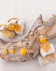 River Rocks Yellow Quartz Golden Statement Ring