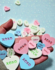 Bag of 25 -Boutique 3d Printed Package Inserts  Candy Message Heart Pins or Earrings Made in America