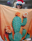 Beautiful Cactus 60x80 Throw Blanket Made in USA