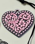 3d Printed Tooled Cowboy Cowgirl Heart  Keychain or Purse Charm