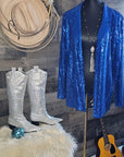 Blazing Boots - Blue or Silver -  Cowgirl Sparkle Holiday Western