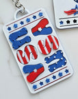 Patriotic Keychain - choice of styles - 3D Print USA - Made in America