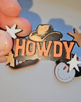 Set of 4 3D Print Western Cowboy Yeehaw Howdy Hat Pins Made in America