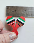 Set of 5 - 3D Print Mexico Cinco de Mayo Cactus Mariachi Sugar Skull Pins Made in America