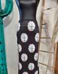 Baha Ranch Turquoise Silver Concho Maxi Skirt