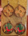 3D Print Zia New Mexico Cactus Earrings Made in America