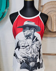 Baha Ranch Black White Cowboy Vintage Tank Top