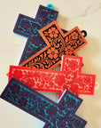 Baha Ranch 3D Faith Tooled Wall Cross or Keychain/Purse Charm Made in America