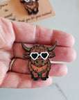 3d Printed Cool Highland Brown Cow Magnet Made in America