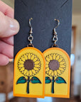 3D Print That70's Show Sunflower Boho Hippie Earrings Made in America