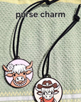 3d Western Cowgirl Cowboy Highland Cow Theme - Necklace, Purse Charm, Earrings, Keychain, Magnet
