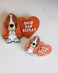 3d Print Basset Hound Cute Funny Shopping Hat Pin or Magnet