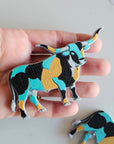 Baha Ranch 3D Print Turquoise Longhorn Made in America Keychain Magnet Purse Charm