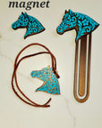 Baha Ranch Year of the Horse Tooled 3d Print Bookmark Keychain Hatpin Magnet Purse Charm Made in America