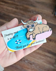 Bag of 25 -Boutique 3d Printed Package Inserts Hot Highland Cow Made in America