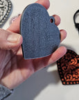 3d Printed Tooled Cowboy Cowgirl Heart  Keychain or Purse Charm
