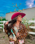 Baha Ranch Retro Pop Western Wild West Leopard Blazer