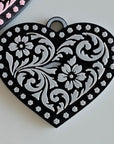 3d Printed Tooled Cowboy Cowgirl Heart  Keychain or Purse Charm