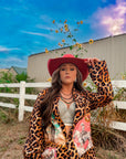 Baha Ranch Retro Pop Western Wild West Leopard Blazer