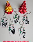 3D Print Christmas Personalized Initial - Keychain or Ornament - Made in America