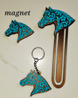 Baha Ranch Year of the Horse Tooled 3d Print Bookmark Keychain Hatpin Magnet Purse Charm Made in America