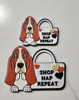3d Print Basset Hound Cute Funny Shopping Hat Pin or Magnet