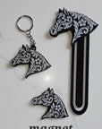 Baha Ranch Year of the Horse Tooled 3d Print Bookmark Keychain Hatpin Magnet Purse Charm Made in America