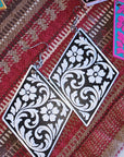 3D Print Western Tooled Floral Earrings Made in America Choice of Colors